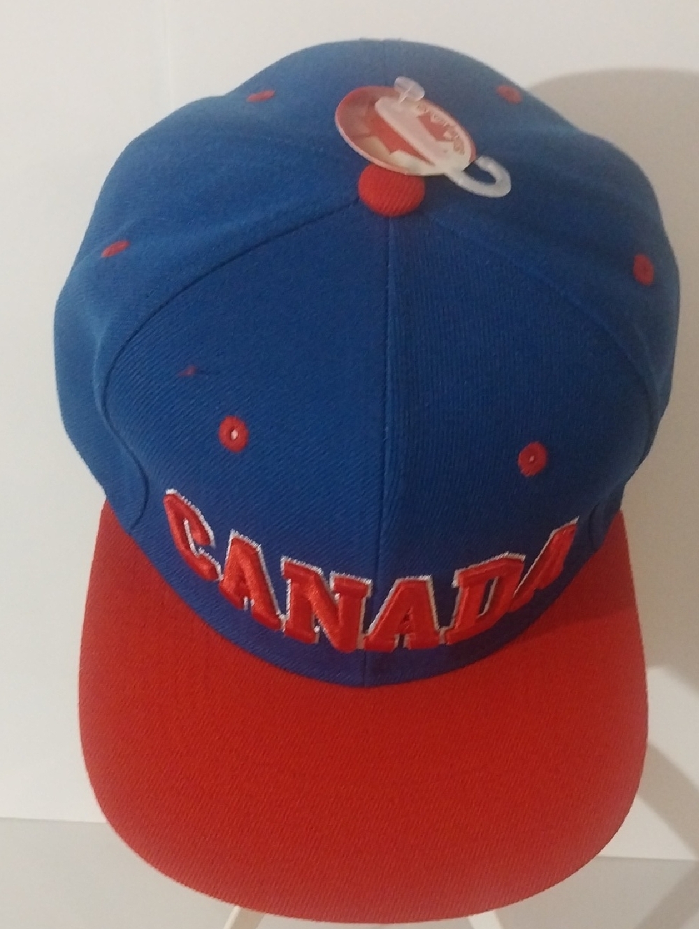 Canada Embroidered Snapback Hat - Blue & Red